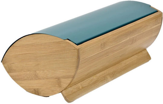 Kassel Kassel Bread Box with Lid made of Bamboo Turquoise 35cm