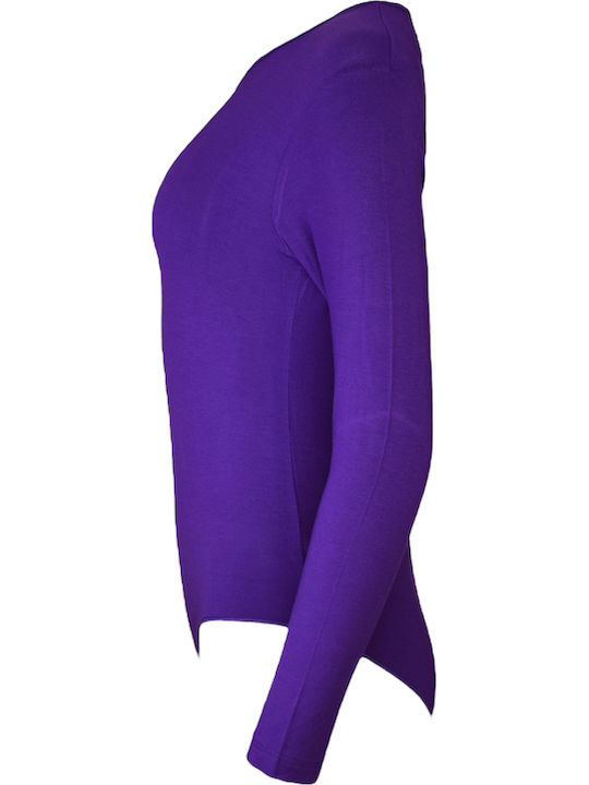 Wrap Long Sleeve Bodysuit Purple