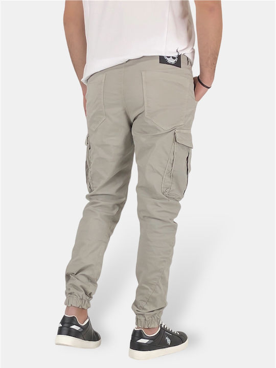 Pantaloni cargo slim pentru bărbați Back 2 Jeans N16 Sand