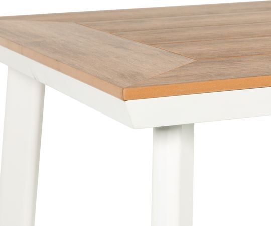 Epupa Outdoor Dinner Free Standing Table with Polywood Surface and Aluminum Frame Walnut 120x80x73cm