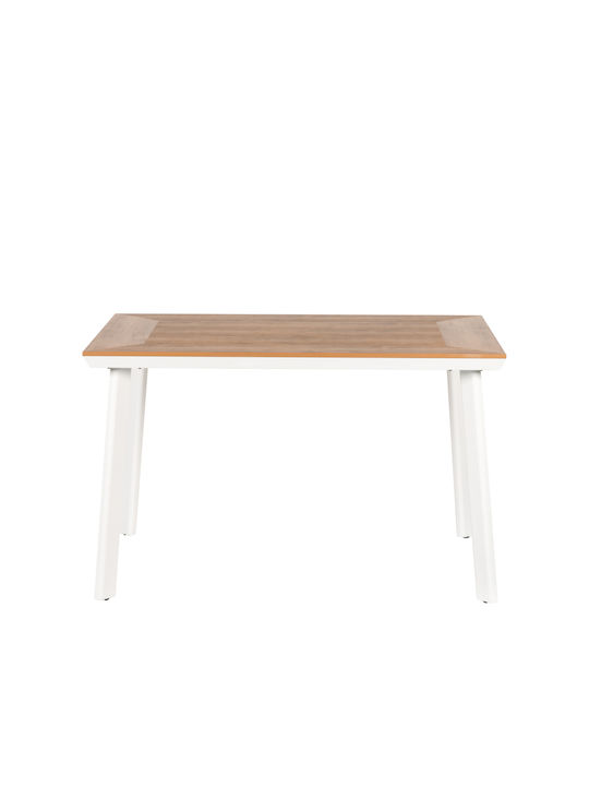 Epupa Outdoor Dinner Free Standing Table with Polywood Surface and Aluminum Frame Walnut 120x80x73cm