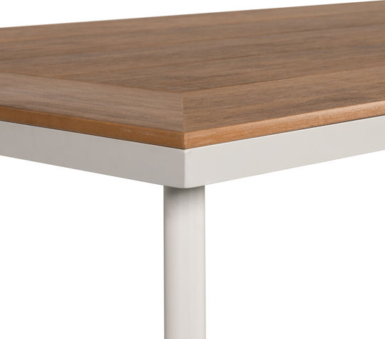 Epupa Outdoor Dinner Free Standing Table with Polywood Surface and Aluminum Frame Walnut 160x90x73cm