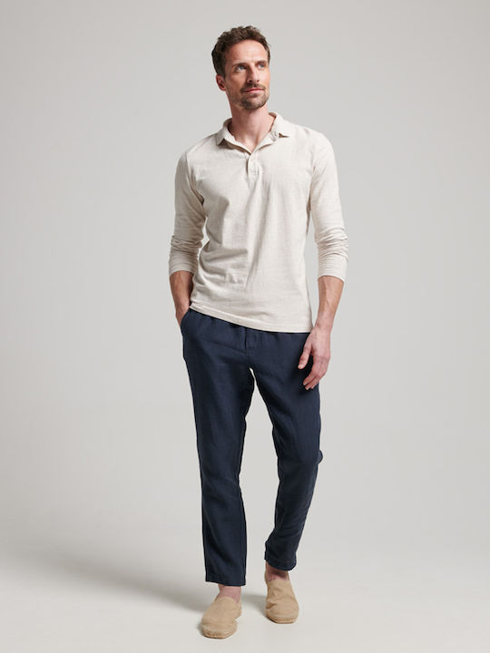 D2 Studios Overdyed Linen Jogger Pants Trousers Navy Blue