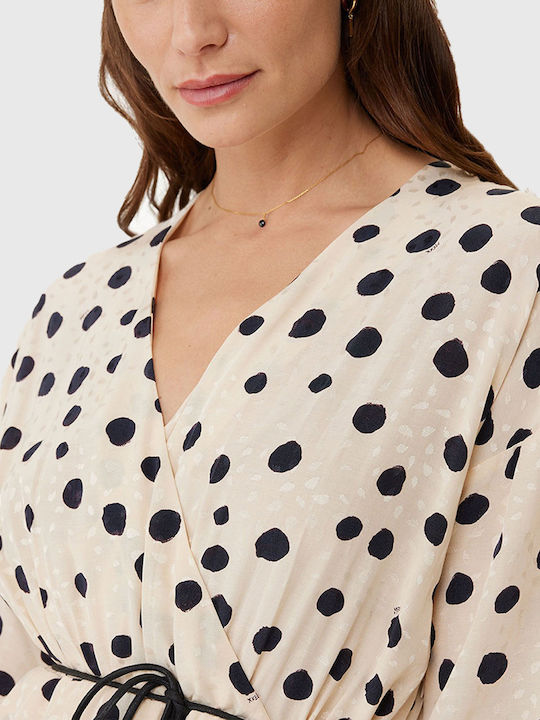Summer Mini Dress Wrap Polka Dot