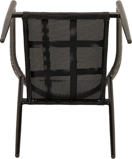 Καρέκλα Εξωτερικού Χώρου Rattan Livingstone Μαύρο / Γκρι 56x55x76εκ.