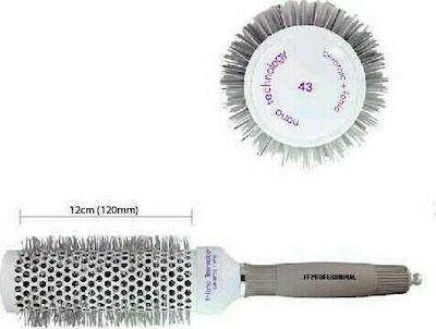 FF Professional Ceramic + Ionic Nano Technology Brush Hair for Straightening Gray 43mm