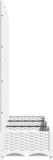 vidaXL Planter Box Plastic White 120x40x121.5cm.