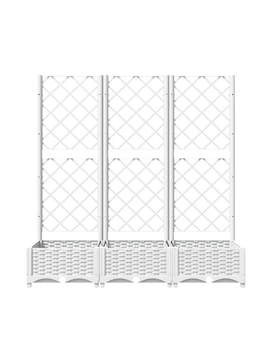 vidaXL Planter Box Plastic White 120x40x121.5cm.