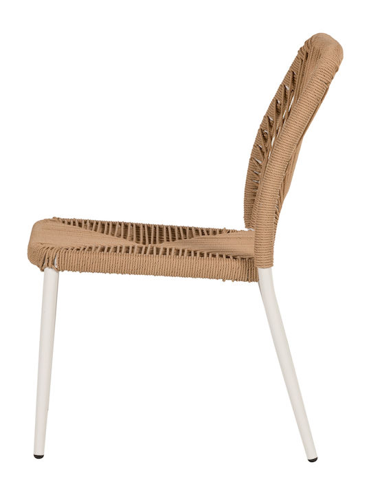 Outdoor-Stuhl Aluminium Tinkisso Natural / White 45x63x82εκ.