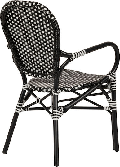 Outdoor-Stuhl Rattan Boali Black / White 57x58x85εκ.