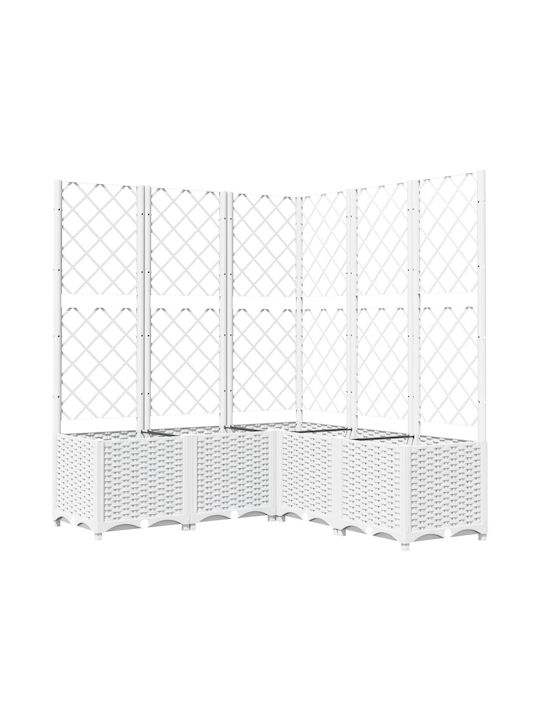 vidaXL Planter Box Plastic White 120x120x136cm.