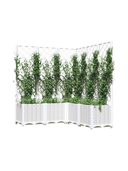 vidaXL Planter Box Plastic White 120x120x136cm.