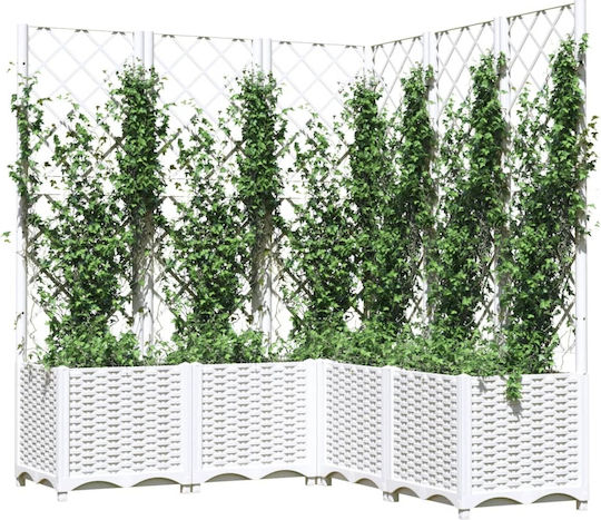vidaXL Planter Box Plastic White 120x120x136cm.