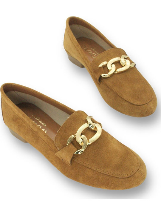 Δερμάτινα Γυναικεία Loafers σε Ταμπά Χρώμα