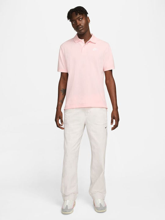 Polo Herrenbluse Kurzarm Rosa
