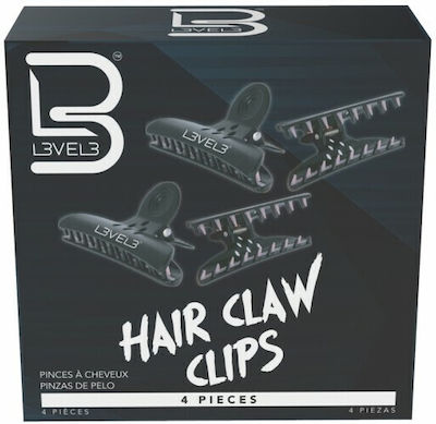 L3vel3 Set Haarspangen Hair Claw Clips Schwarz 4Stück