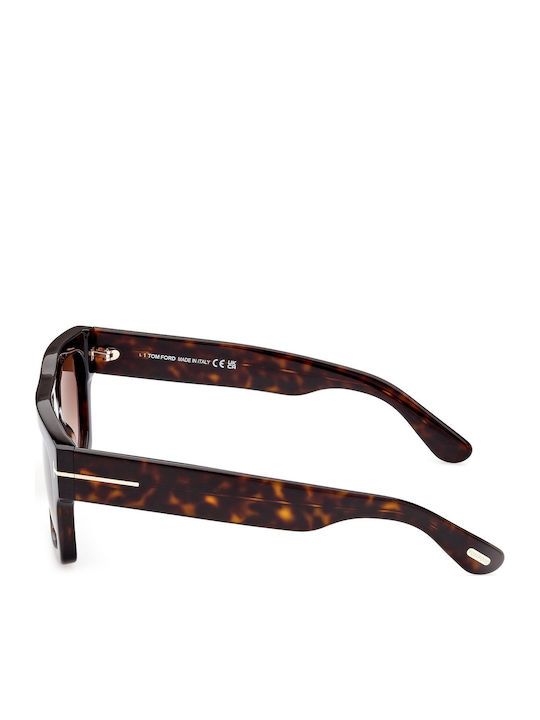 Tom Ford Fausto Unisex Γυαλιά Ηλίου με Καφέ Ταρταρούγα Κοκκάλινο Σκελετό και Καφέ Ντεγκραντέ Φακό FT0711 52F