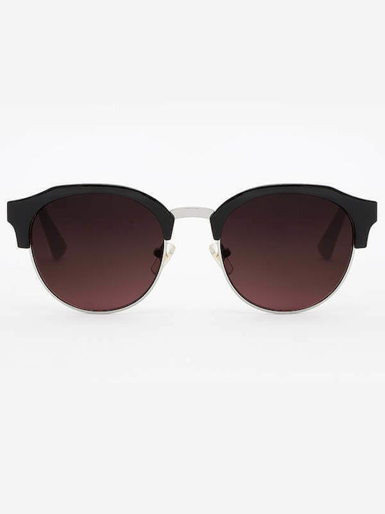 Hawkers Classic Rounded Women's Sunglasses with Black Frame and Burgundy Gradient Lens ROCTR02