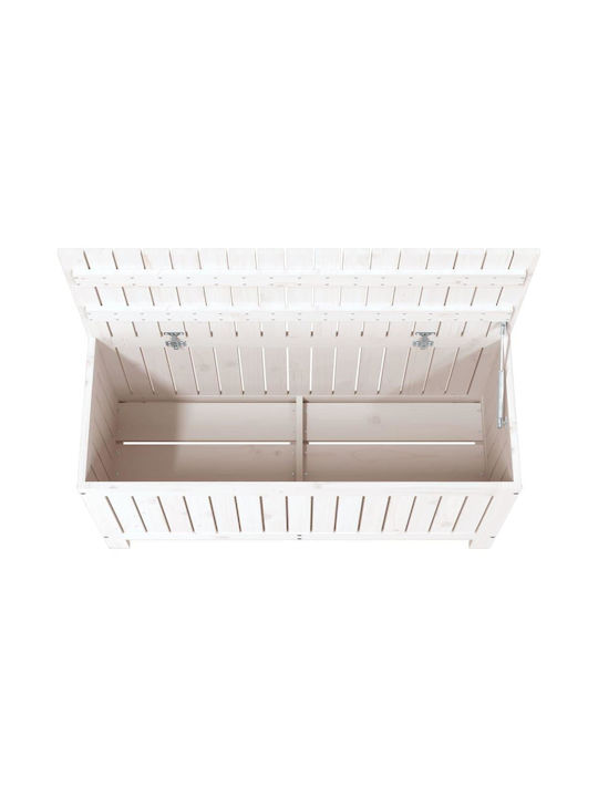 vidaXL Cutie de depozitare pentru exterior Lemn Alb L108xW42.5xH54buc