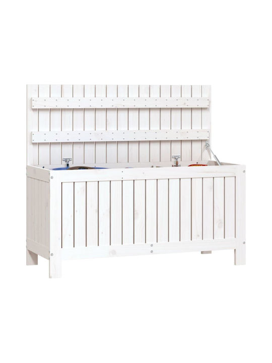 vidaXL Cutie de depozitare pentru exterior Lemn Alb L108xW42.5xH54buc