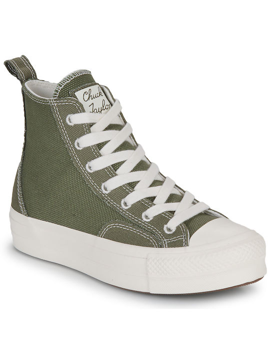 Converse Chuck Taylor All Star Lift Platform Sneakers Πράσινα