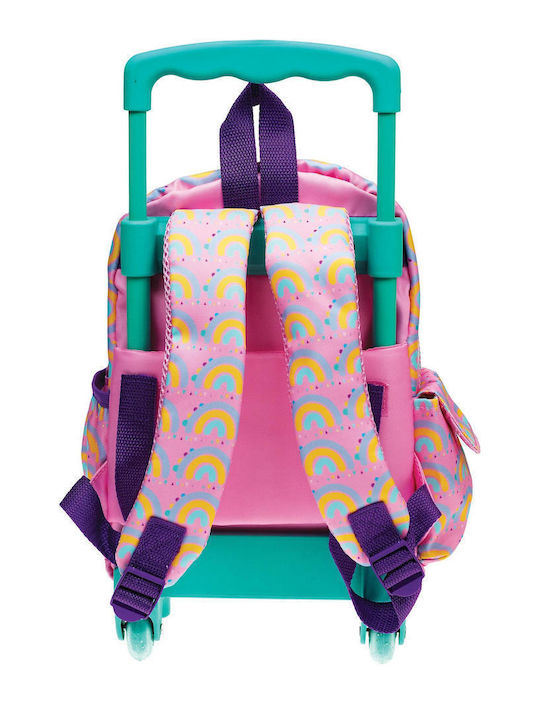 Fisher Price Unicorn Unicorn Σχολική Τσάντα Τρόλεϊ Νηπιαγωγείου Ροζ με Θήκη για Παγούρι 12lt