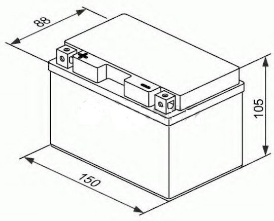 Power Batteries Baterie Motocicleta YT12A-BS 165A cu Capacitatea 10Ah