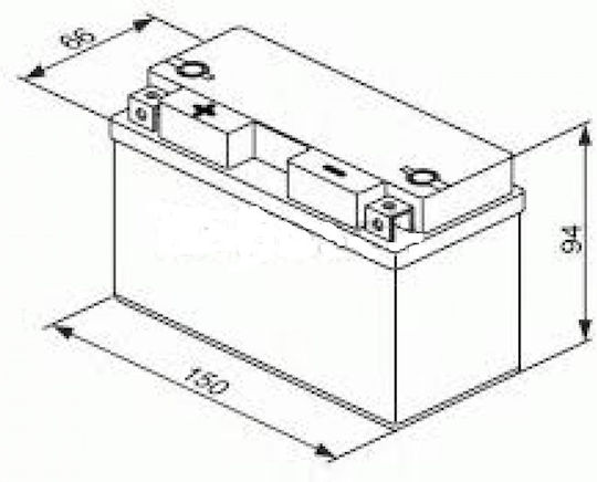 Power Batteries AGM Motorcycle Battery YT7B-BS 100A with Capacity 5.5Ah