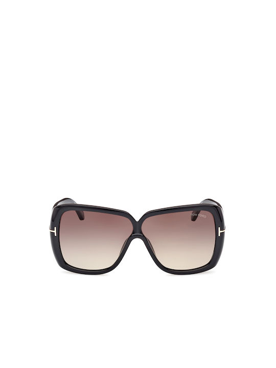 Tom Ford Marilyn Women's Sunglasses with Black Plastic Frame and Brown Gradient Lens FT1037 01B