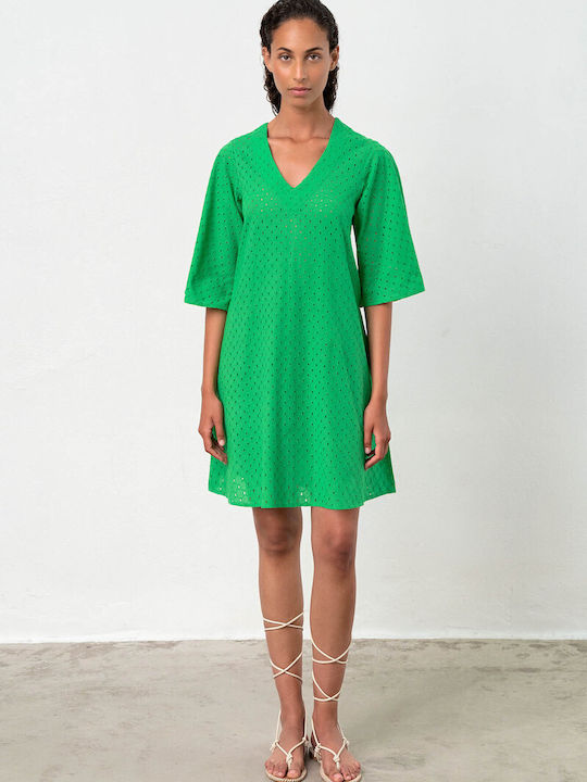 Vamp Καλοκαιρινό Mini Φόρεμα Πράσινο