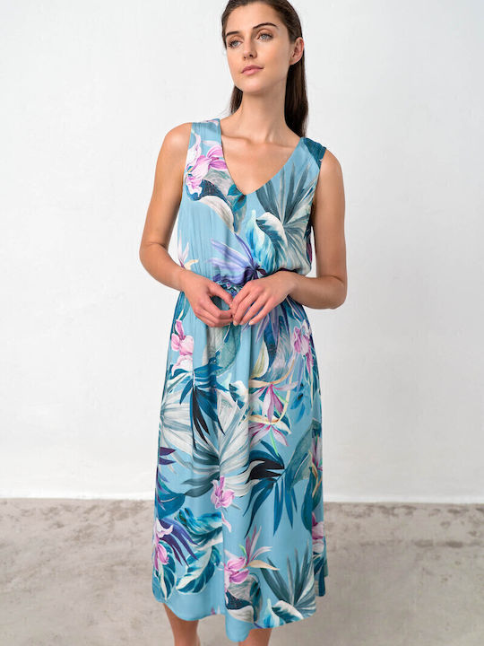 Summer Midi Dress Blue Maui