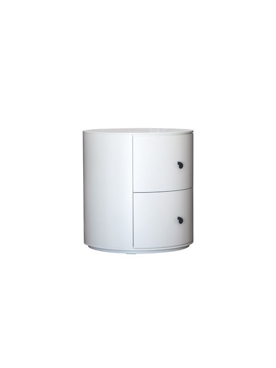 Fiorelo Wooden Bedside Table White 50x50x53cm