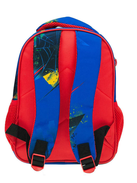Gim Spiderman Blue Net School Bag Backpack Kindergarten Blue with Water Bottle Holder 12Liters