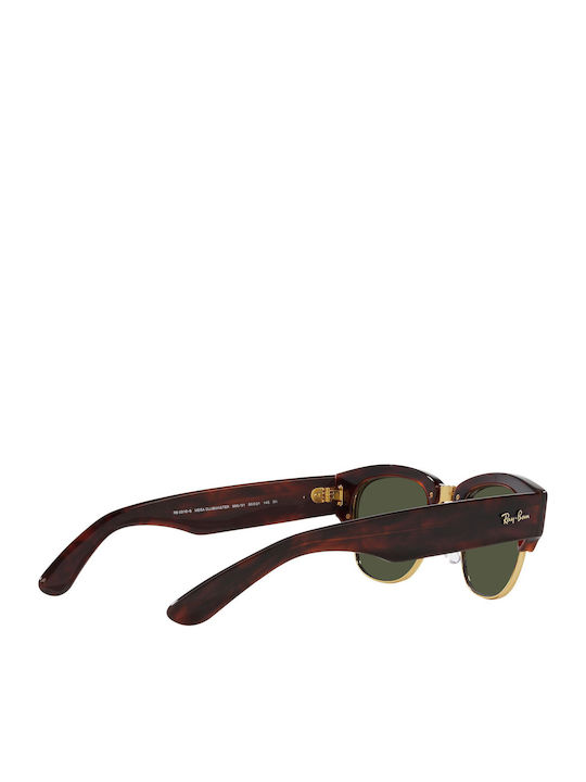 Ray Ban Mega Clubmaster Unisex Γυαλιά Ηλίου με Καφέ Ταρταρούγα Σκελετό και Πράσινο Φακό RB0316S 990/31