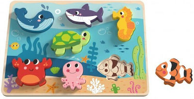 Wooden Kids Peg Puzzle Sea Animals for 1+ Years 7pcs Tooky Toys