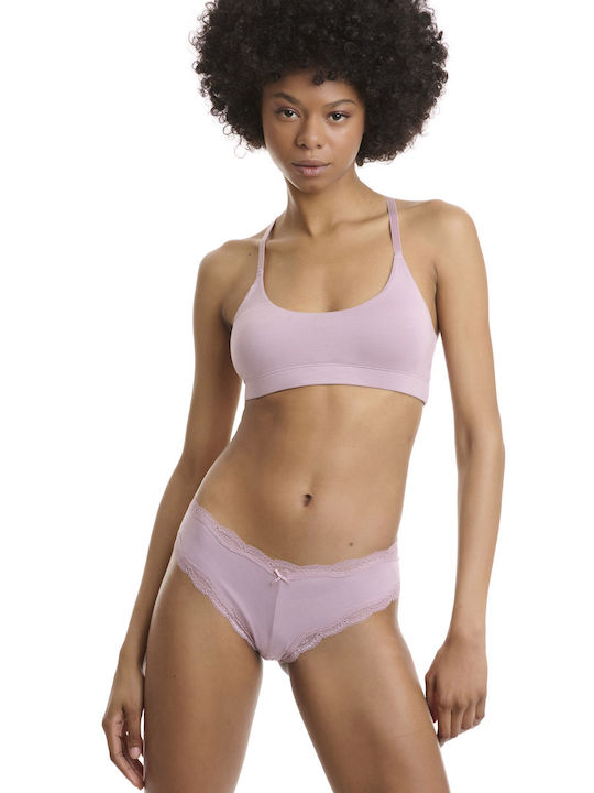 Bamboo Damen Brasilien 2Pack mit Spitze MInt/Lilac