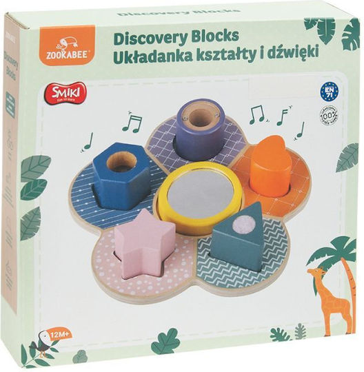 Smyk Играчка за сортиране на форми Discovery Blocks от дърво за 12++ месеца
