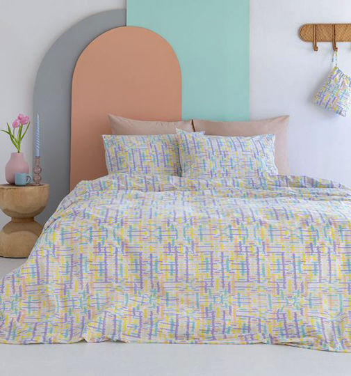 Palamaiki Set Cearșafuri 240x260cm. FL6199 Violet 4buc