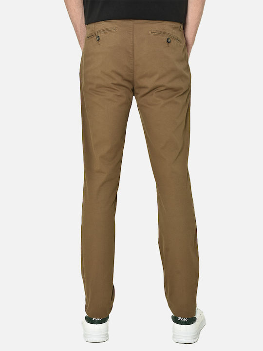 Fourten Industry Men's Trousers Chino Elastic in Slim Fit Brown