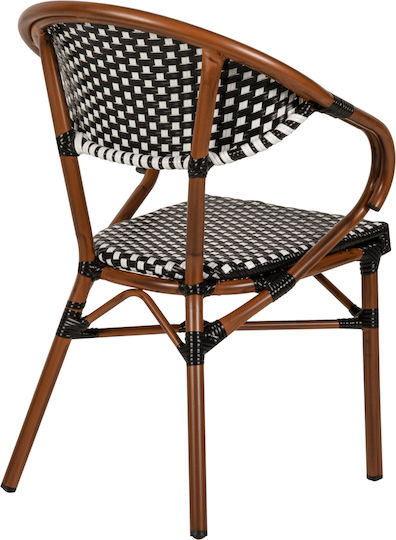 Metallic Outdoor Armchair Mutuma White Black 57x60x82cm