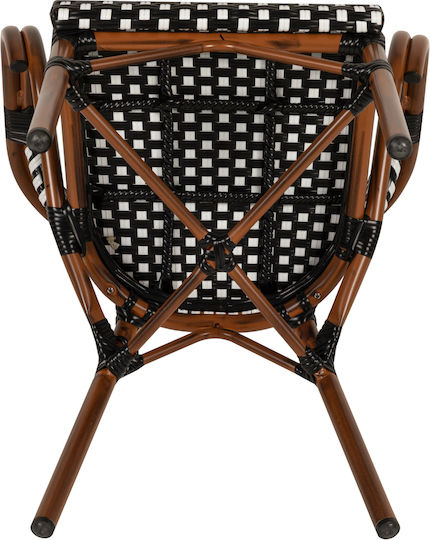 Metallic Outdoor Armchair Mutuma White Black 57x60x82cm
