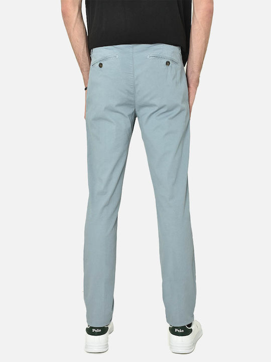 Fourten Industry Men's Trousers Chino Elastic in Slim Fit Light Blue