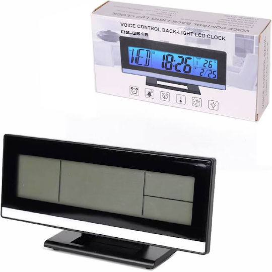 Factory DS-3618 Επιτραπέζιο Ψηφιακό Ρολόι Μαύρο με Ξυπνητήρι Factory DS-3618 Επιτραπέζιο Ψηφιακό Ρολόι Μαύρο με Ξυπνητήρι