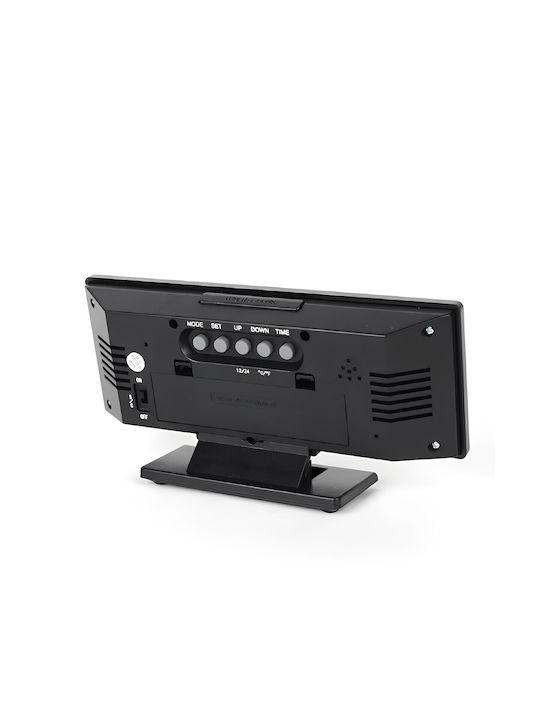 Factory DS-3618 Επιτραπέζιο Ψηφιακό Ρολόι Μαύρο με Ξυπνητήρι