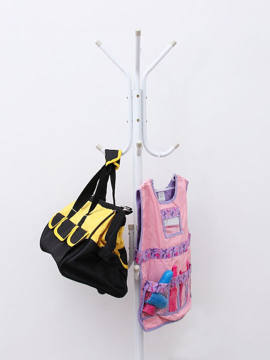 Metallic Coat Rack White 42x42x172cm