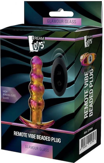 Dream Toys Glamour Glass Beaded Anal Beads with Wireless Functionality and Vibration