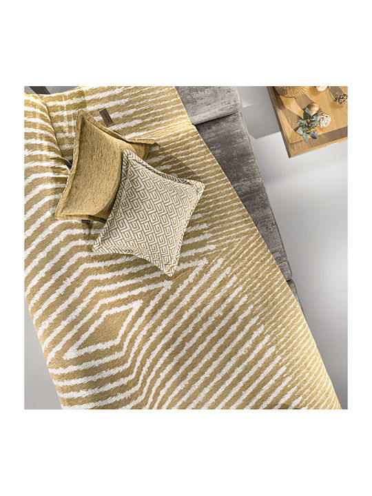 Guy Laroche Norton Armchair Throw 2 Sides Chenille 180x150cm Golden