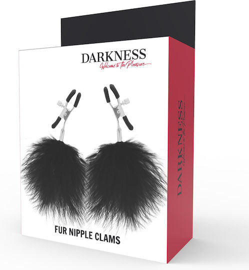 Darkness Fur Nipple Clams Σφιγκτήρες Θηλών σε Μαύρο Χρώμα