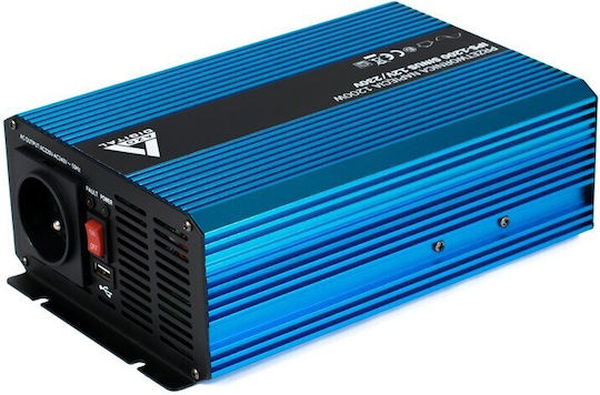 Azo Digital Инвертор за кола Чиста синусоидална вълна 1200W за преобразуване на 12V DC в 230V AC