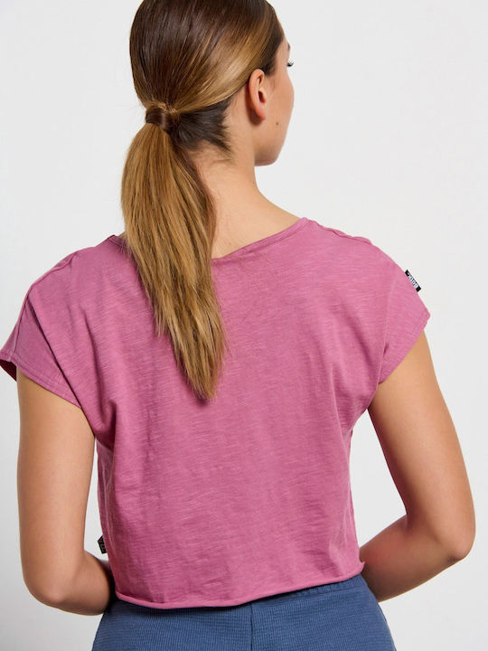 BodyTalk Damen Sportliches Crop Top Kurzärmelig Rosa